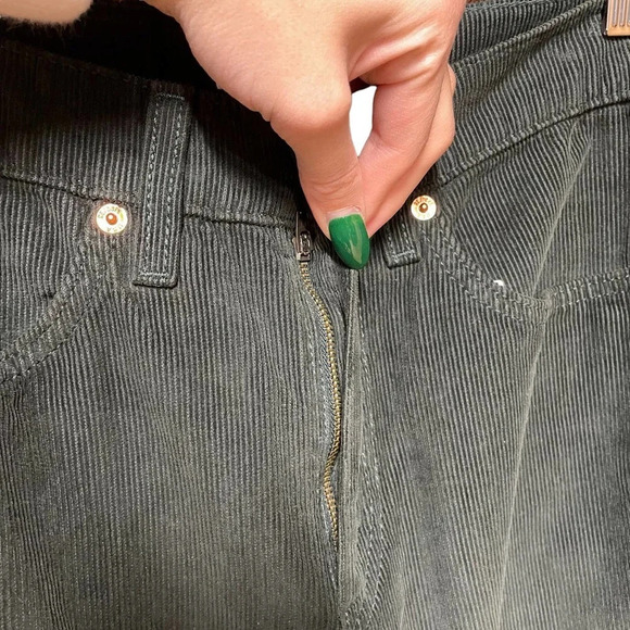RE/DONE 70s Loose Flare Green Corduroy Jeans‎ Size 25 - Picture 5 of 13